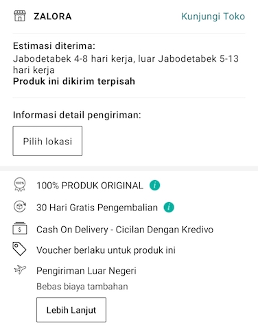 cek paket zalora